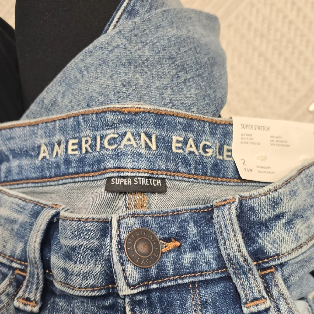 American Eagle Outfitters Distressed Blue Skinny Jeggings